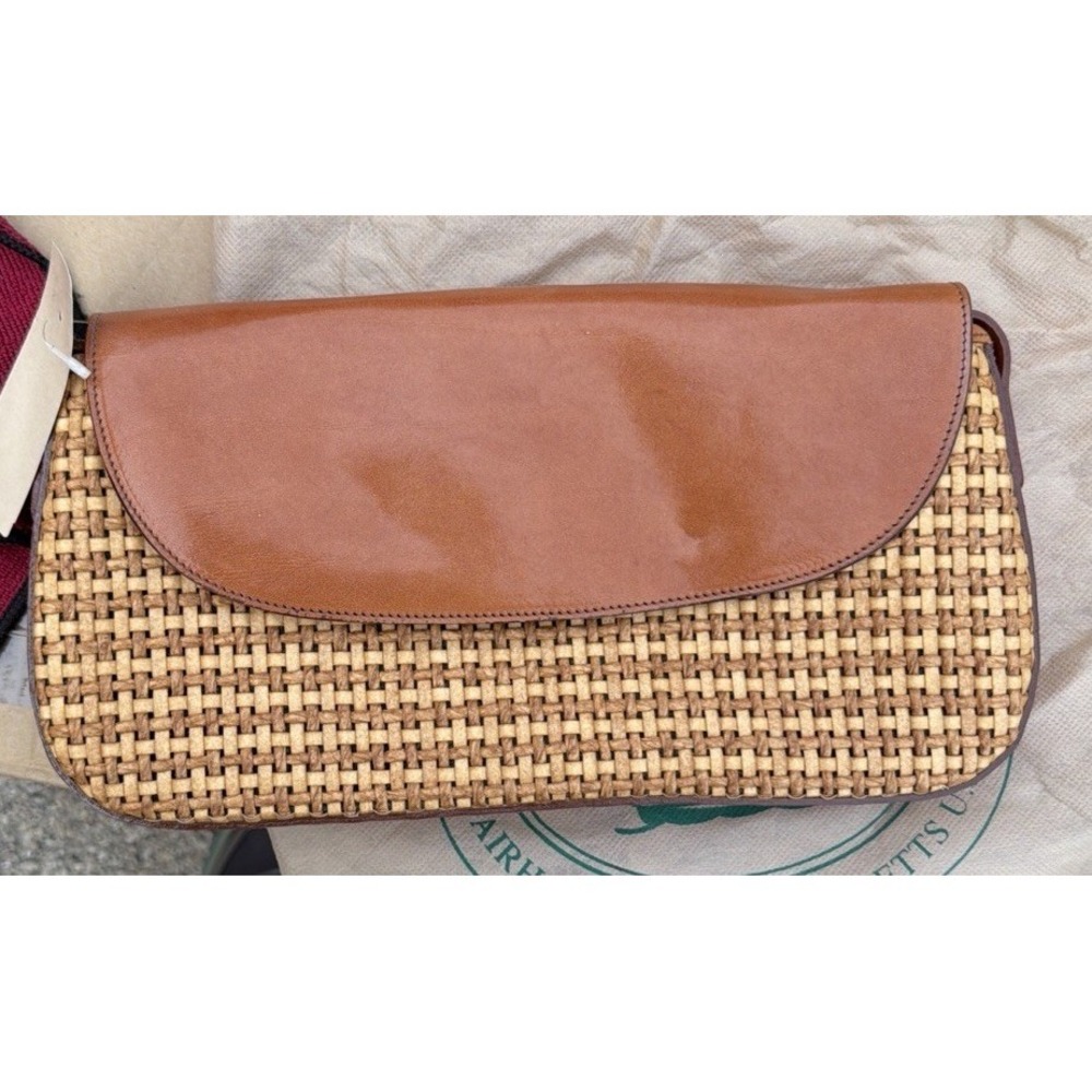 Brahmin Carmen Honey Nantucket Woven Leather‎ Clutch Bag Made in USA
